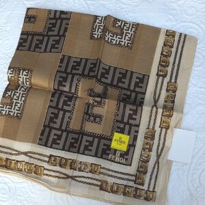 Fendi Brown and Tan Home Accent Scarf‎